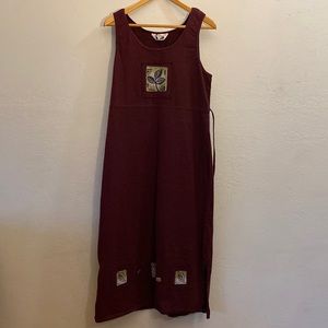 Nina Piccalino | Vintage Purple Dress w/ Leaf Print & Belt